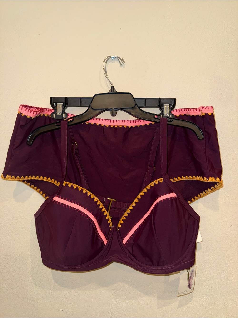 NWT Jessica Simpson bikini set underwire plus size 2X 3X Merlot